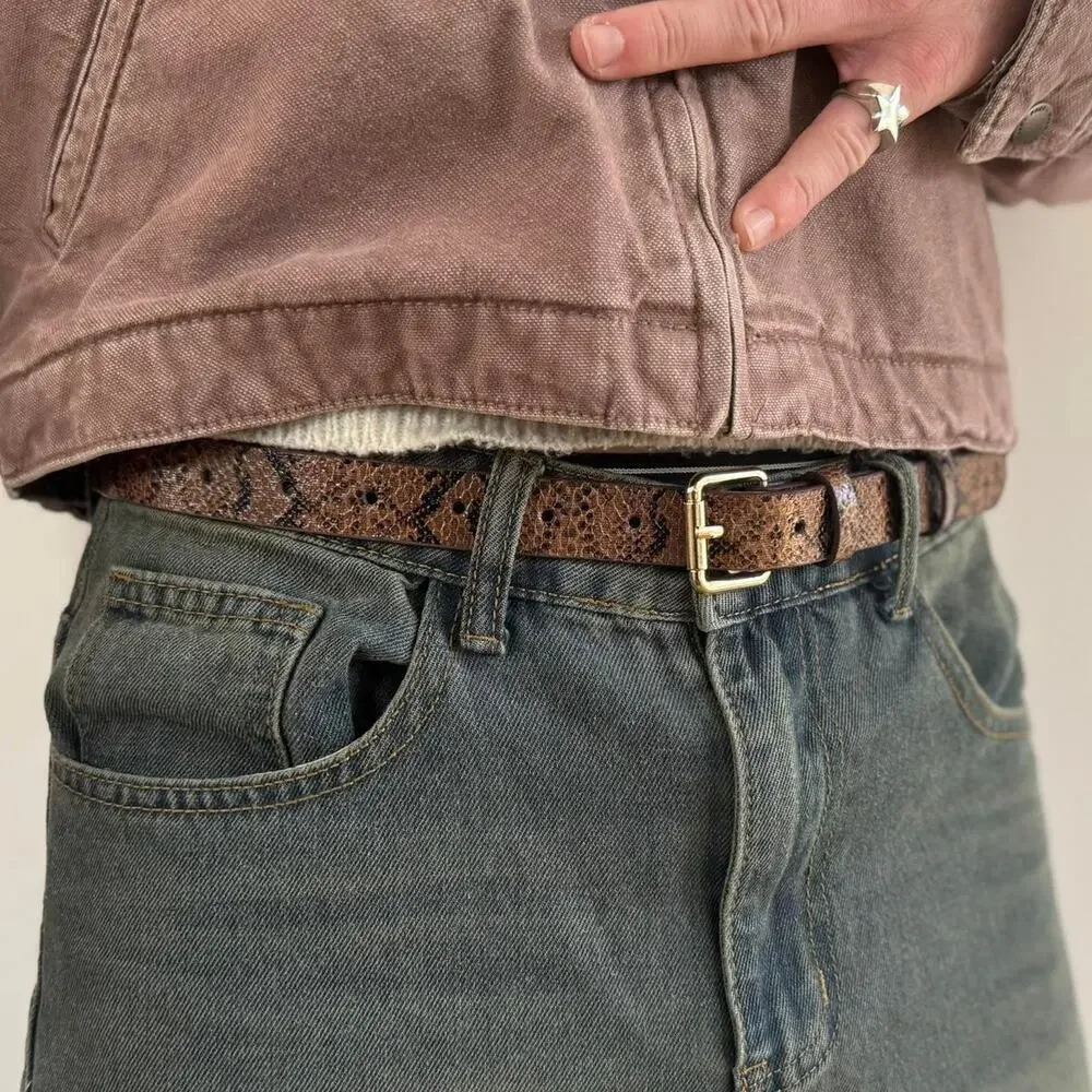 Western brown snakeskin cowboy